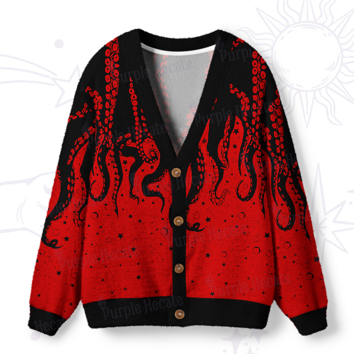 Purplehecate Tentacles of the Deep Ugly Cardigan Sweaters
