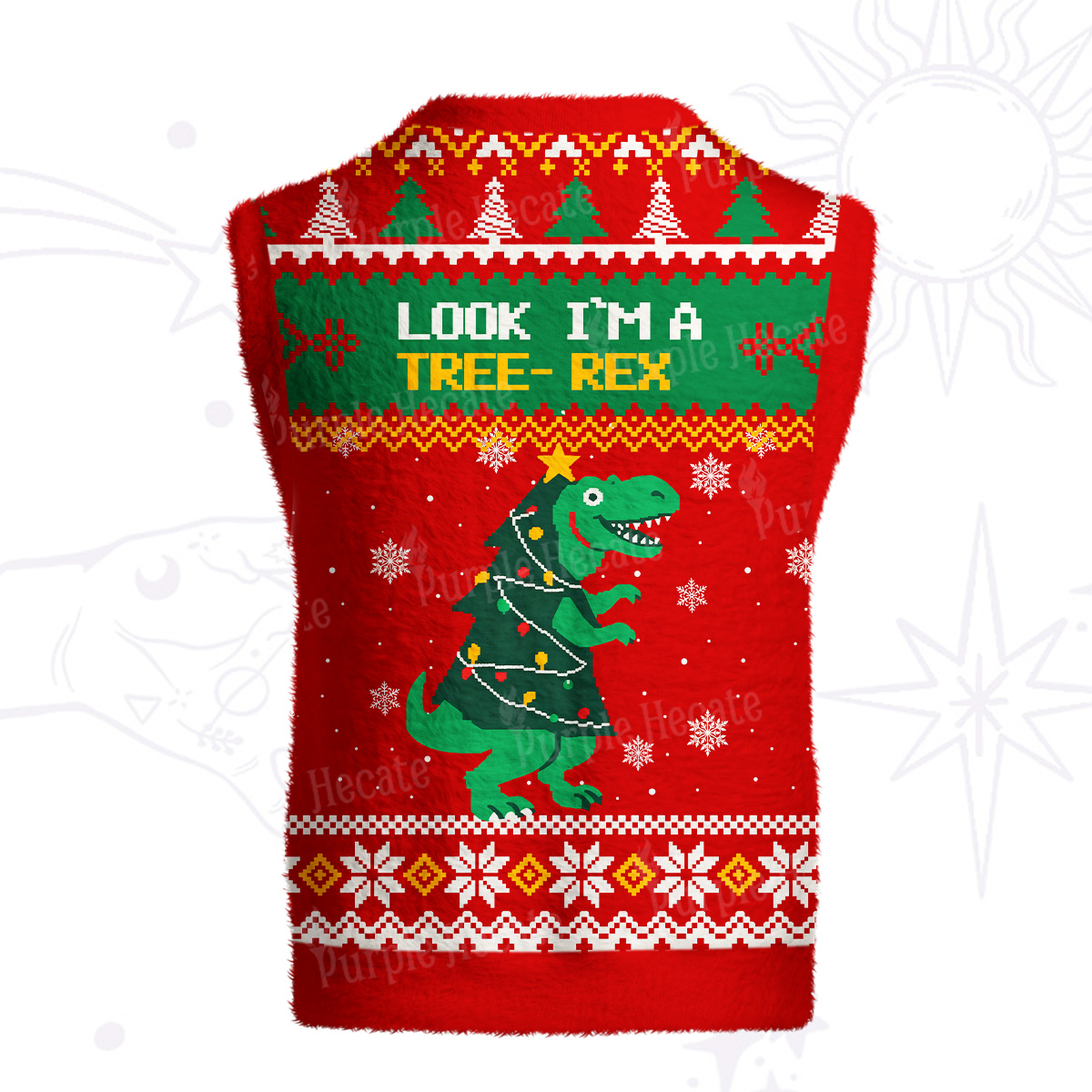 Purplehecate Look Tree I'm A T-Rex Ugly Sweater Vest