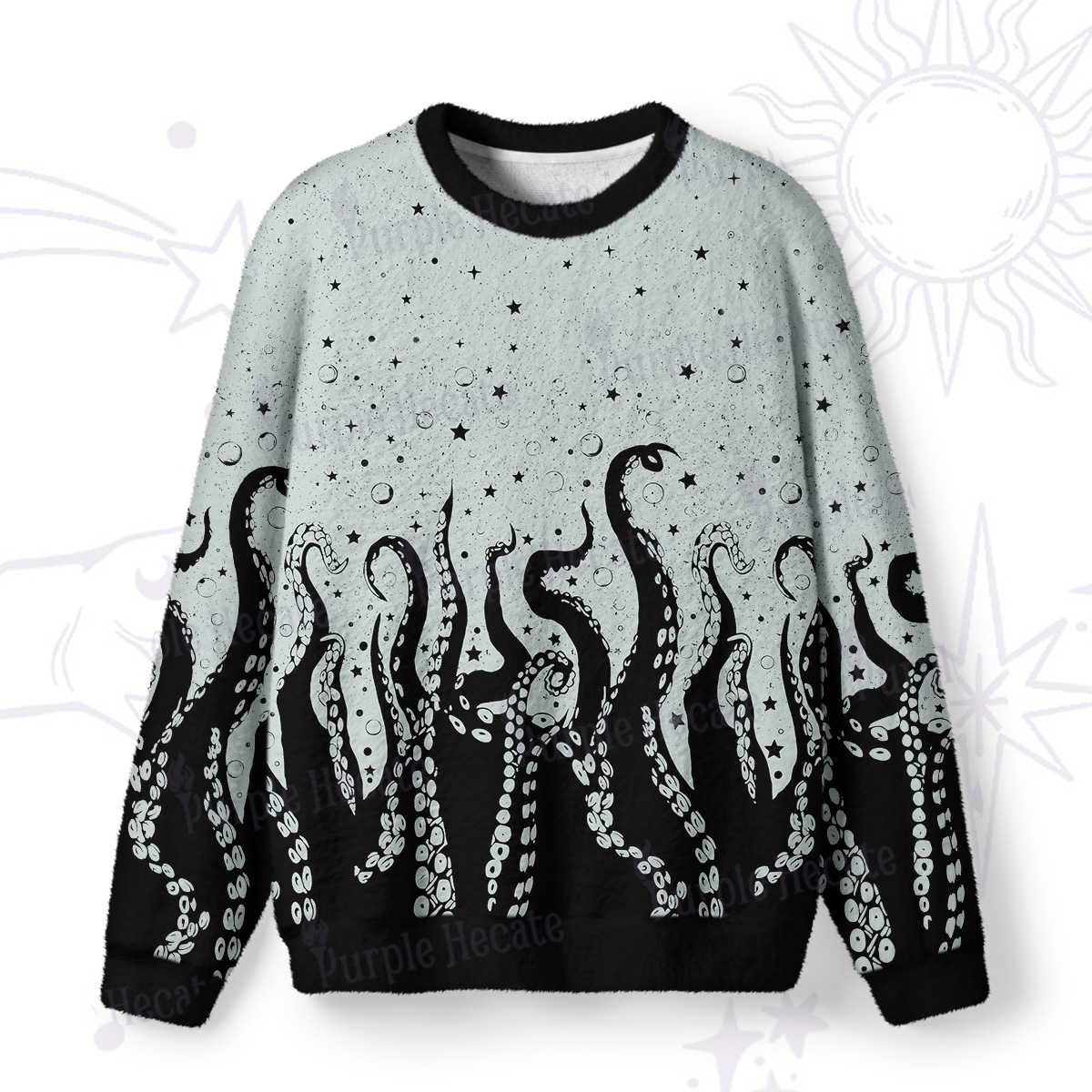 Purplehecate Tentacles of the Deep Fuzzy Ugly Sweatshirt