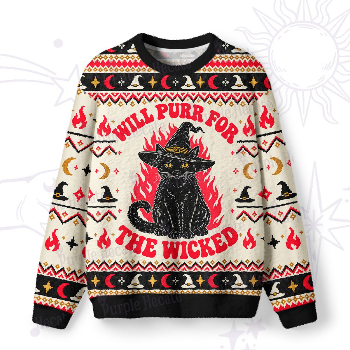 Purplehecate Will Purr For The Wicked Fuzzy Ugly Sweatshirt