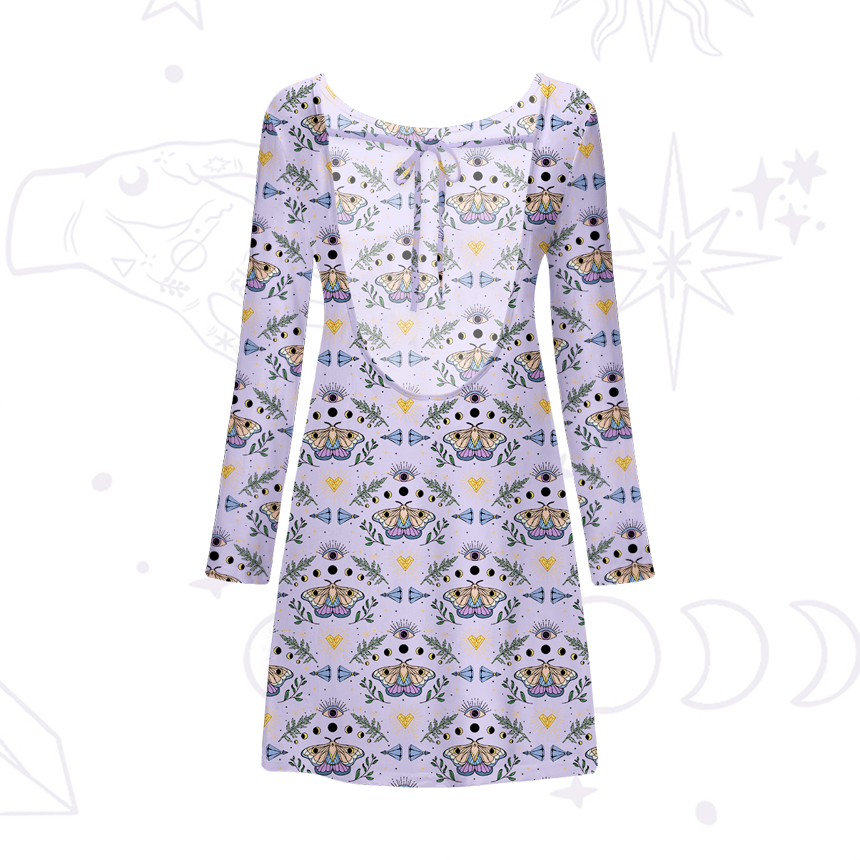 Purplehecate Luna Moth Witch Beachwear Cover-Up Dress