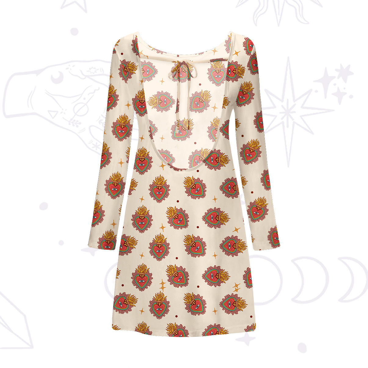 Purplehecate Sacred Heart Beachwear Cover-Up Dress