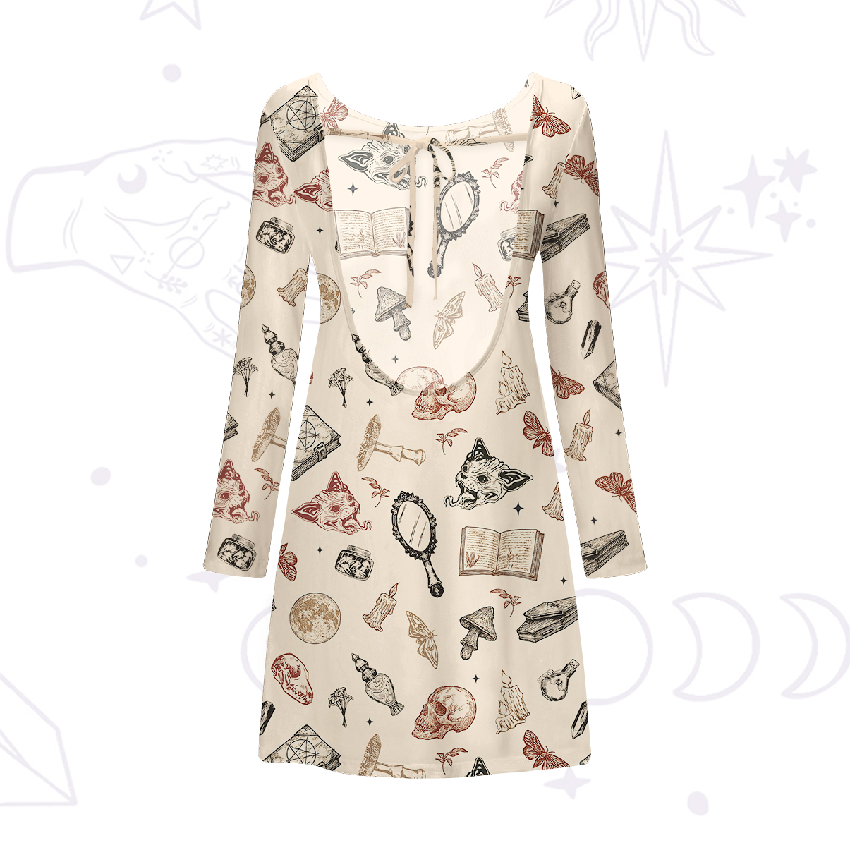 Purplehecate Witchy Spellbook Beachwear Cover-Up Dress