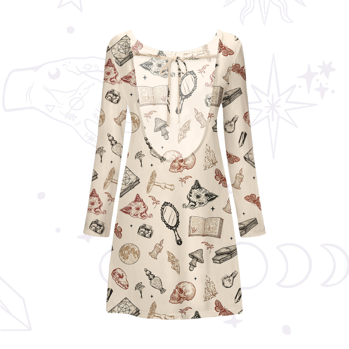 Purplehecate Witchy Spellbook Beachwear Cover-Up Dress