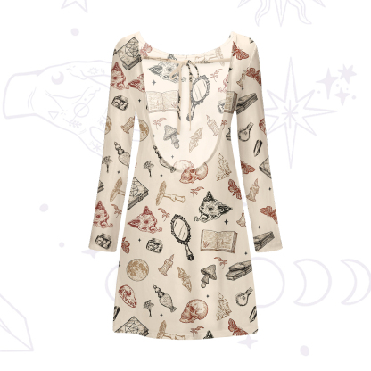 Purplehecate Witchy Spellbook Beachwear Cover-Up Dress