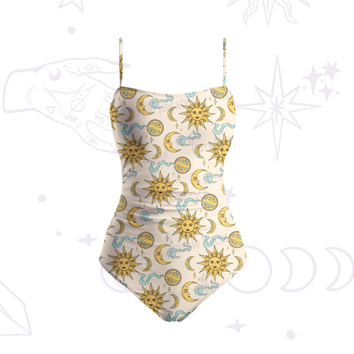 Purplehecate Magic of Sun and Moon Slim-Strap Swimsuit