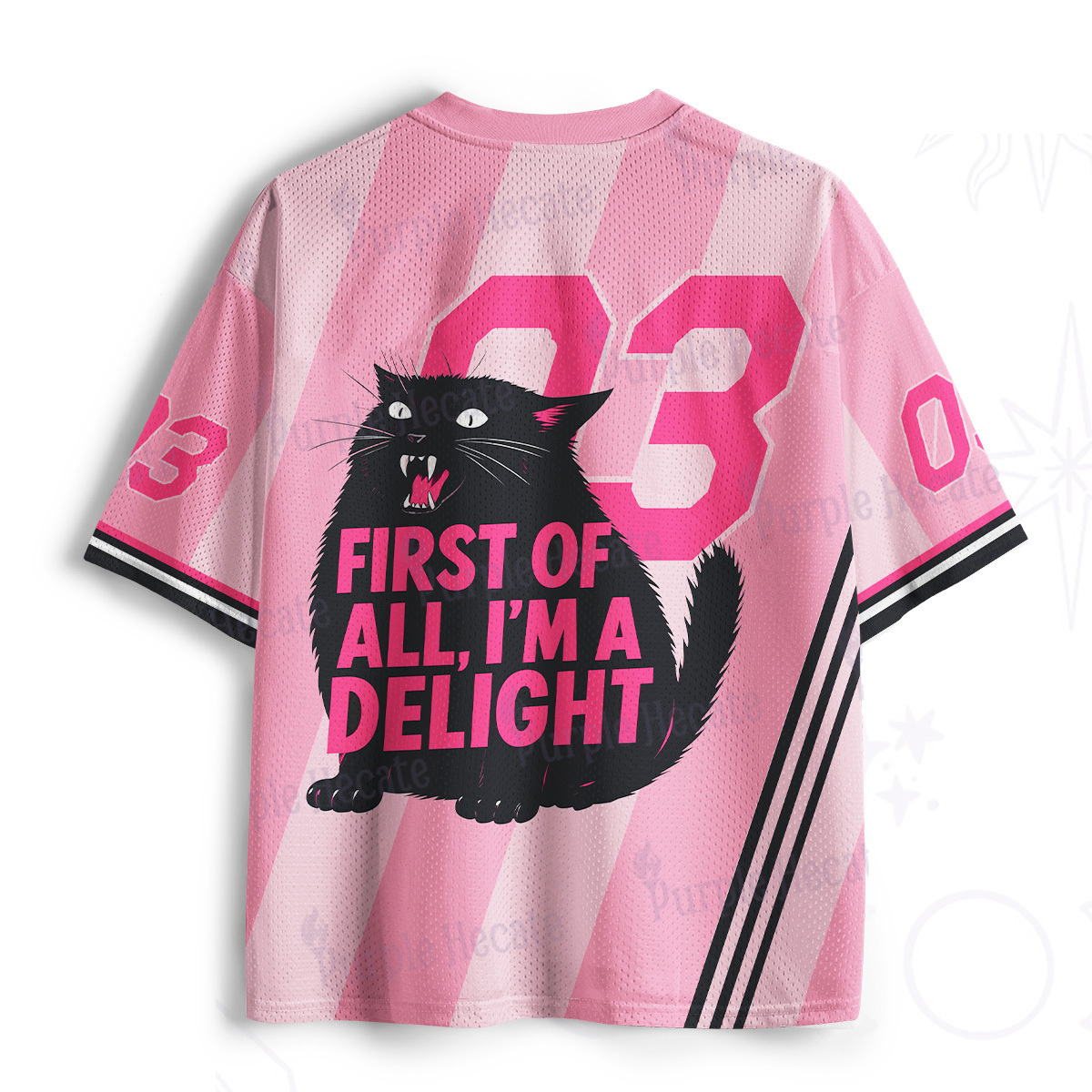 Purplehecate First Of All I'm A Delight Cat Mesh Jersey
