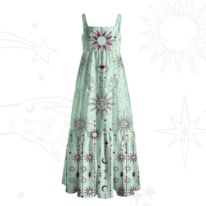 Purplehecate Solar Oracle Wide Straps Maxi Dress