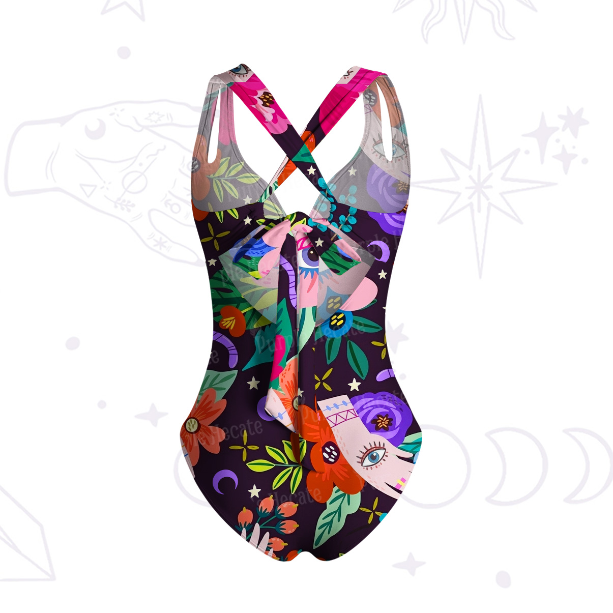 Purplehecate Eye of the Blossom One-Piece Swimsuit