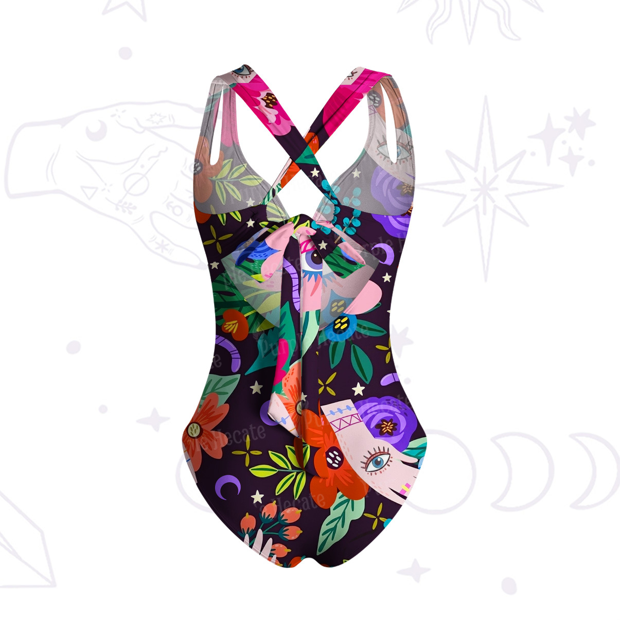 Purplehecate Eye of the Blossom One-Piece Swimsuit