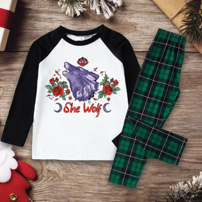 Purplehecate Moon Wolf Christmas Pajamas