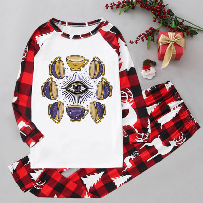 Purplehecate Moon Phase Coffee Lover Elk Christmas Pajamas