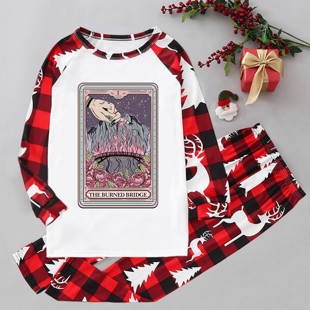 Purplehecate The Burned Bridge Tarot Elk Christmas Pajamas