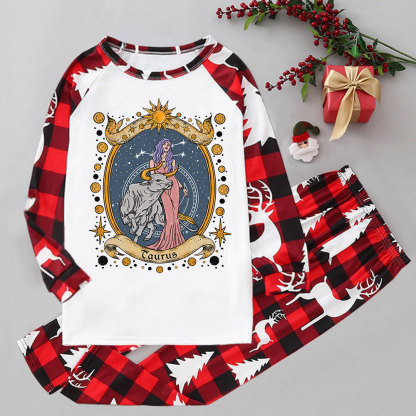 Purplehecate Celestial Taurus Zodiac Elk Christmas Pajamas