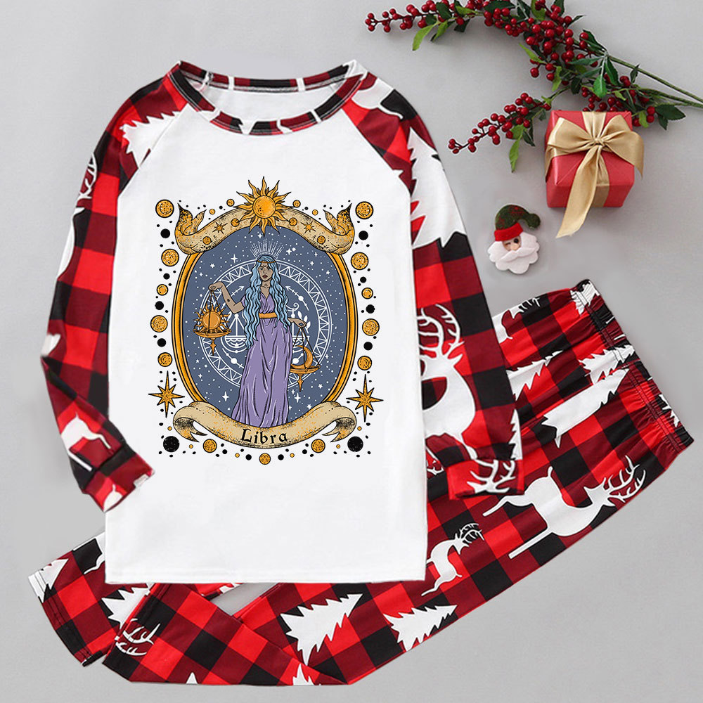 Purplehecate Celestial Libra Zodiac Elk Christmas Pajamas