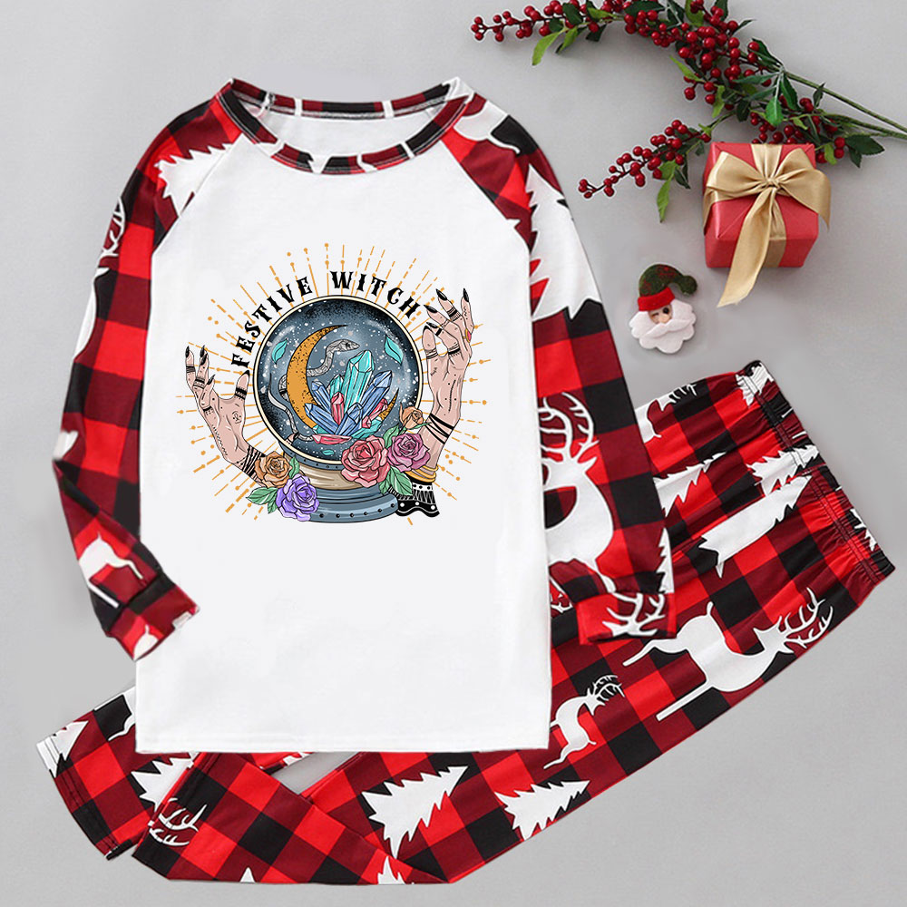 Purplehecate Festive Witch Elk Christmas Pajamas
