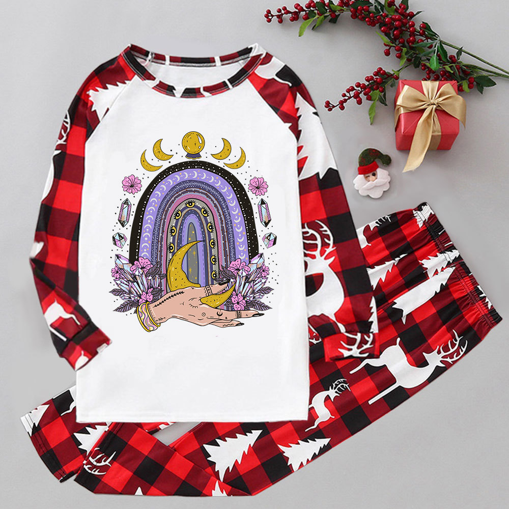 Purplehecate Magic Rainbow Elk Christmas Pajamas