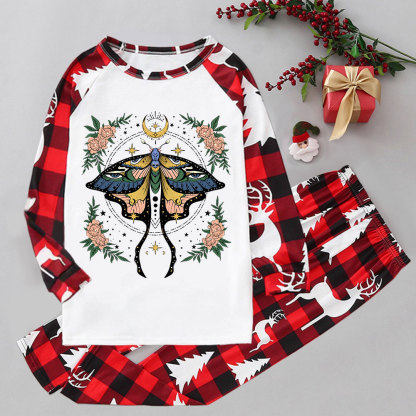 Purplehecate Mystical Moth Elk Christmas Pajamas