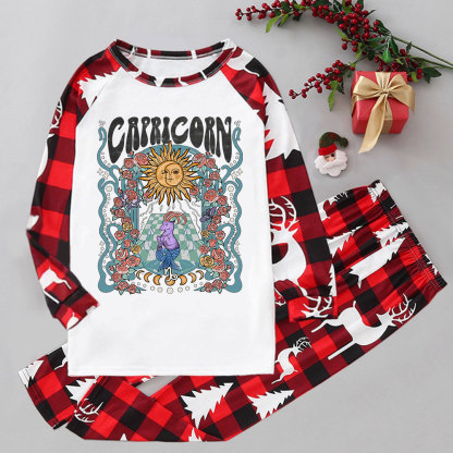 Purplehecate Capricorn Spirit Zodiac Elk Christmas Pajamas