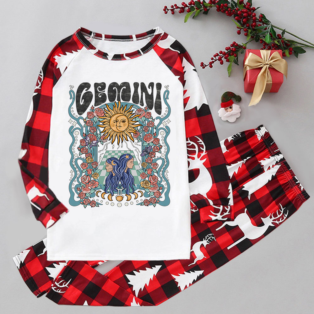 Purplehecate Gemini Spirit Zodiac Elk Christmas Pajamas