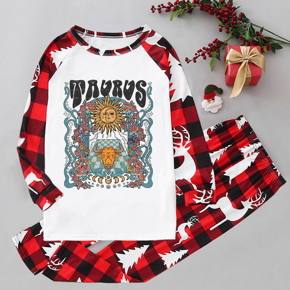 Purplehecate Taurus Spirit Zodiac Elk Christmas Pajamas
