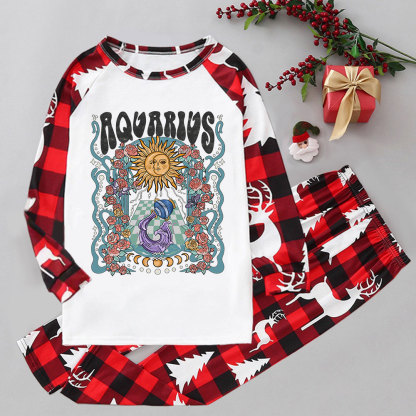 Purplehecate Aquarius Spirit Zodiac Elk Christmas Pajamas