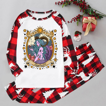 Purplehecate Capricorn Radiance Zodiac Elk Christmas Pajamas