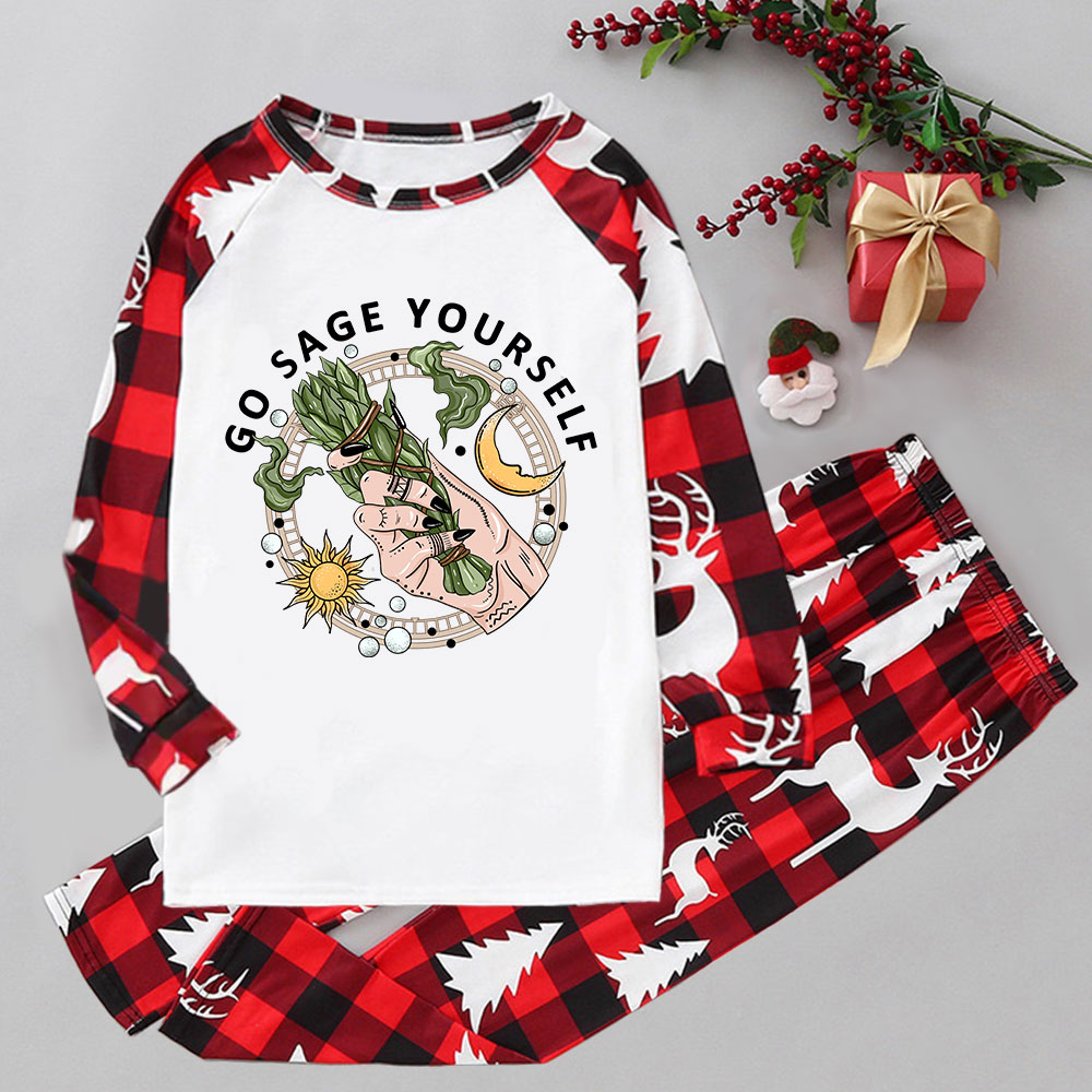 Purplehecate Go Sage Yourself Elk Christmas Pajamas
