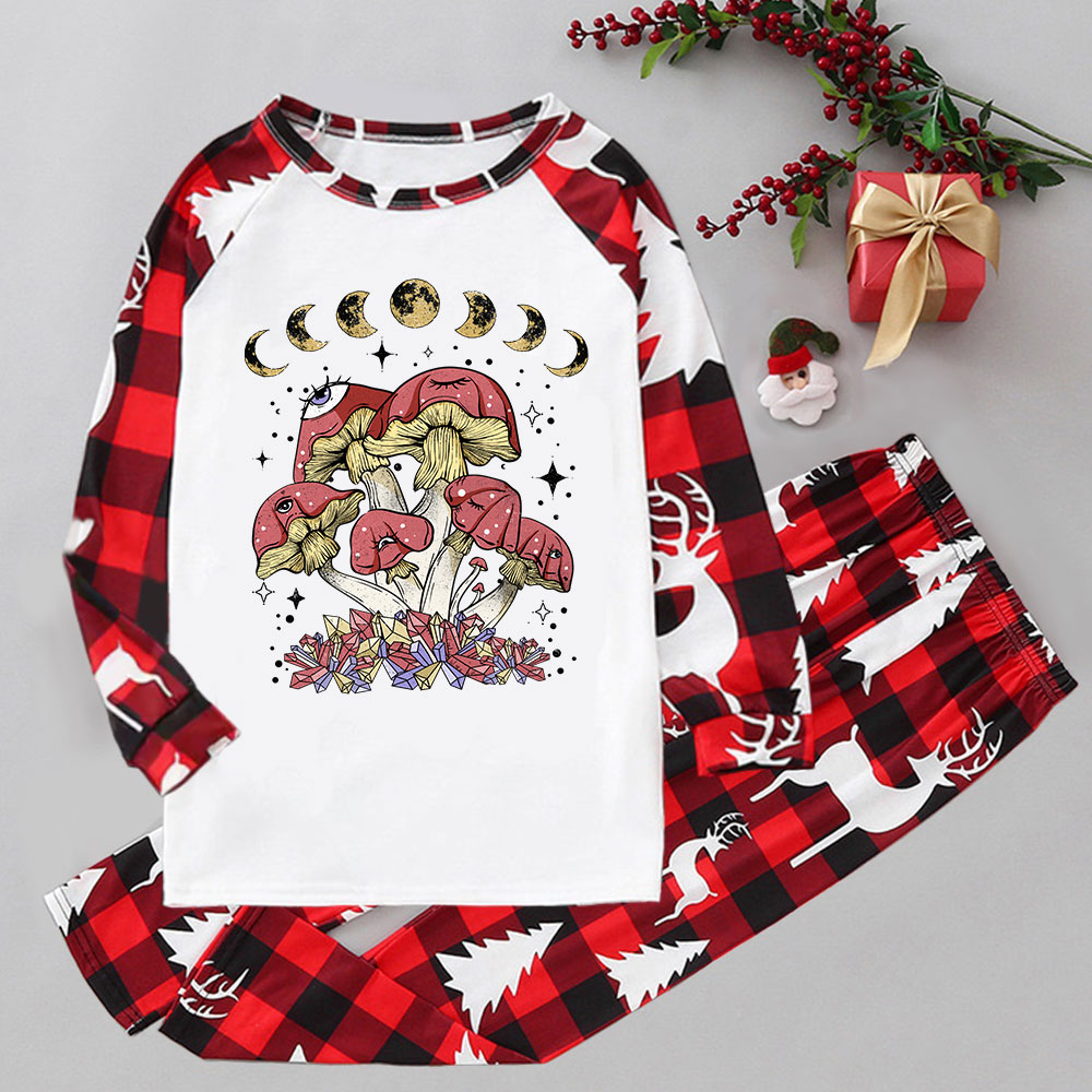 Purplehecate Magic Mushroom Elk Christmas Pajamas