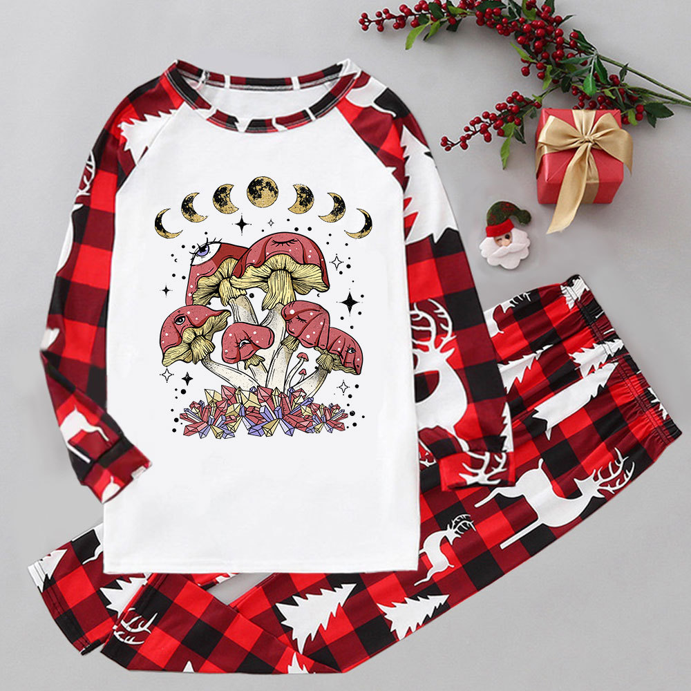 Purplehecate Magic Mushroom Elk Christmas Pajamas