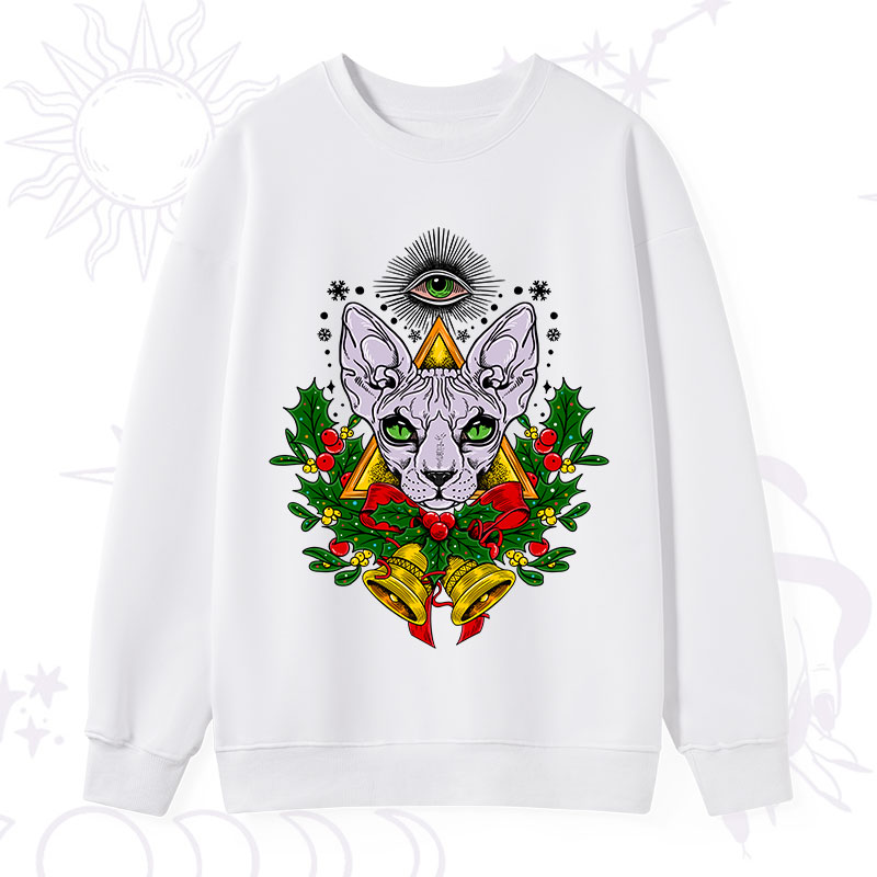 Purplehecate Christmas Mystical Cat Sweatshirt