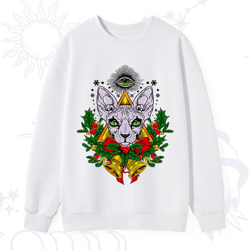 Purplehecate Christmas Mystical Cat Sweatshirt