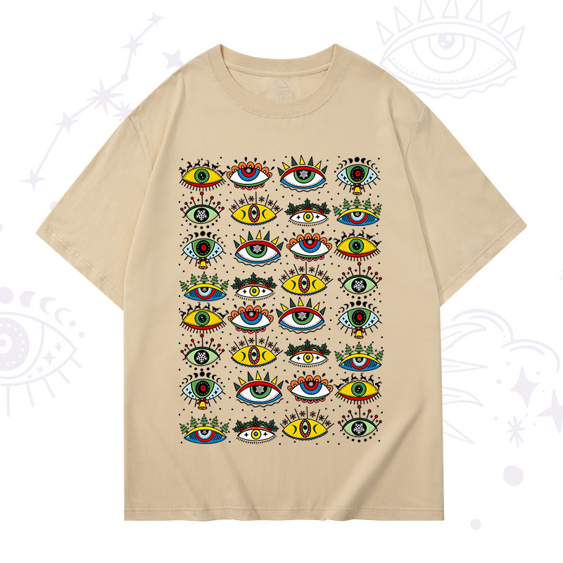Purplehecate Christmas Evil Eye Pattern T-Shirt