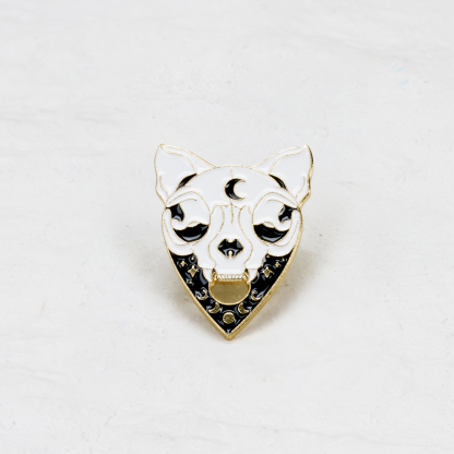 Purplehecate Skeleton Wizard Cat With Heart  Pin