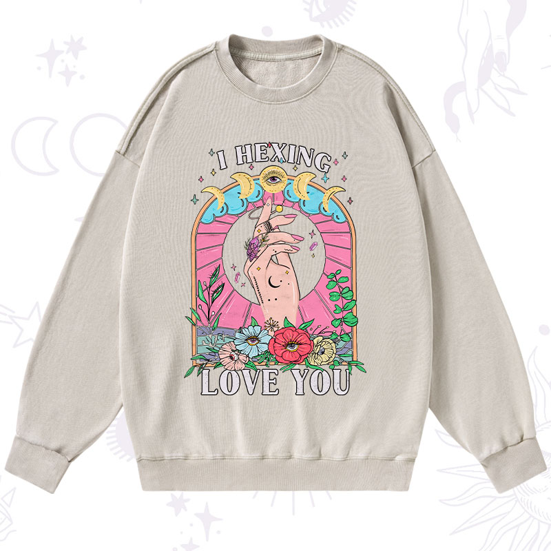 Purplehecate I Hexing Love You Washed Sweatshirt