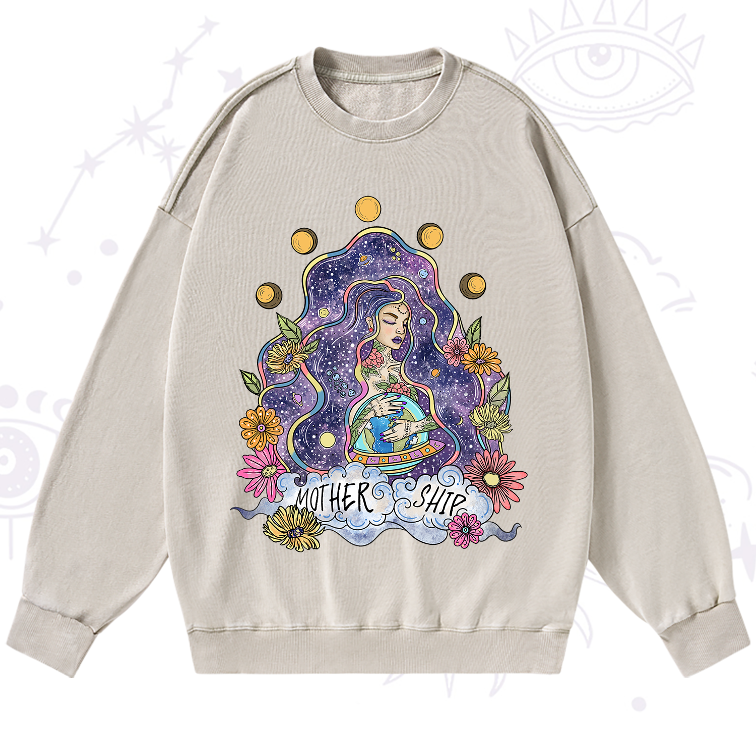 Purplehecate Mother Ship Washed Sweatshirt