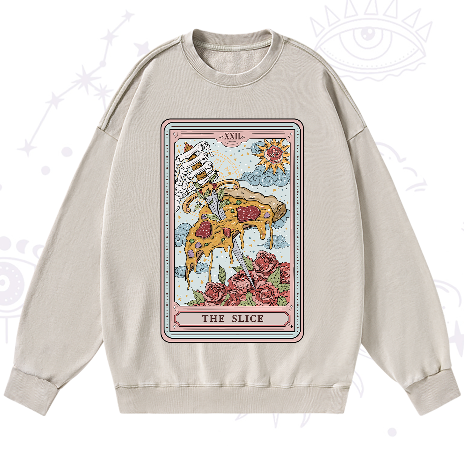 Purplehecate The Slice Tarot Washed Sweatshirt