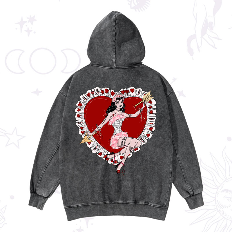 Purplehecate Cupid's Charm Valentine Washed Hoodie