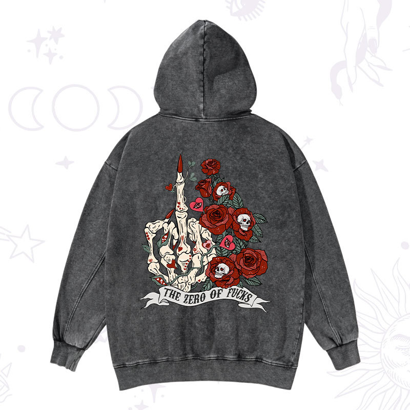 Purplehecate The Zero Of Fucks Valentine Washed Hoodie
