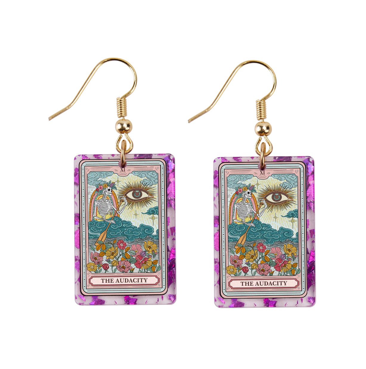 Purplehecate The Audacity Tarot Purple fragments Acrylic Earrings