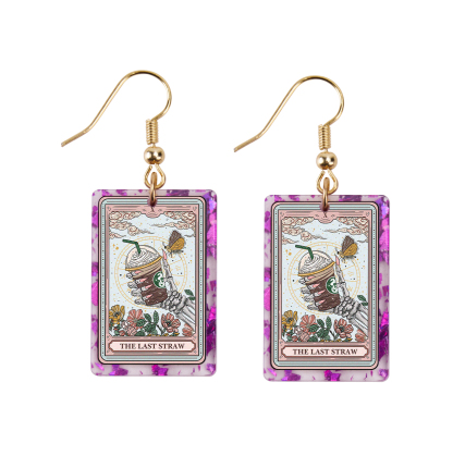 Purplehecate The Last Straw Tarot Purple fragments Acrylic Earrings
