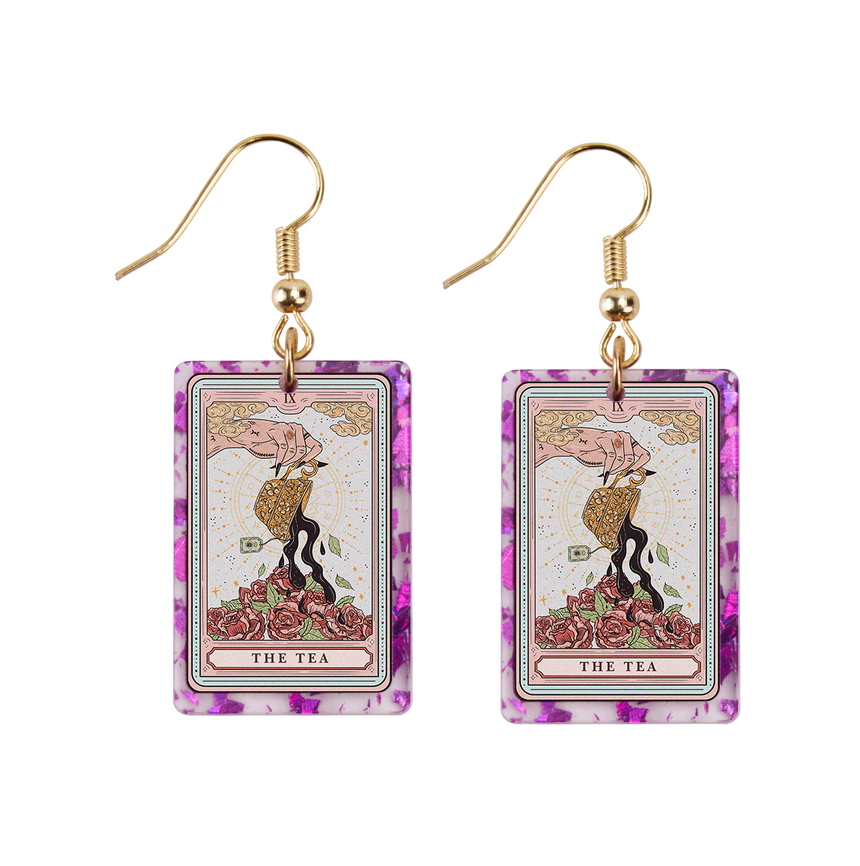 Purplehecate The Tea Tarot Purple fragments Acrylic Earrings