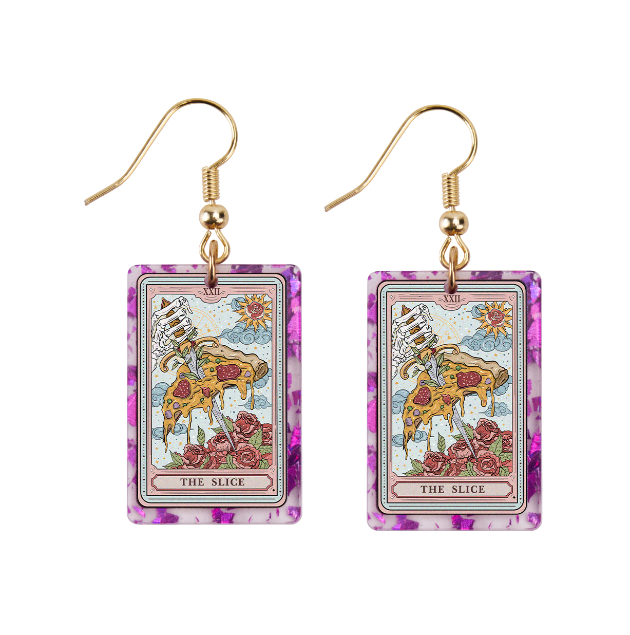 Purplehecate The Slice Tarot Purple fragments Acrylic Earrings