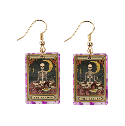 Purplehecate The Reader Tarot Purple fragments Acrylic Earrings