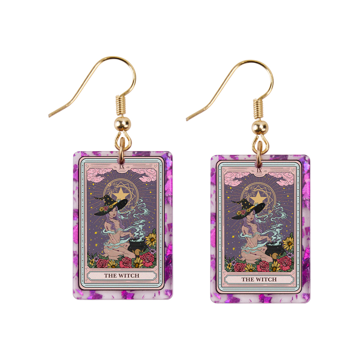Purplehecate The Witch Tarot Purple fragments Acrylic Earrings