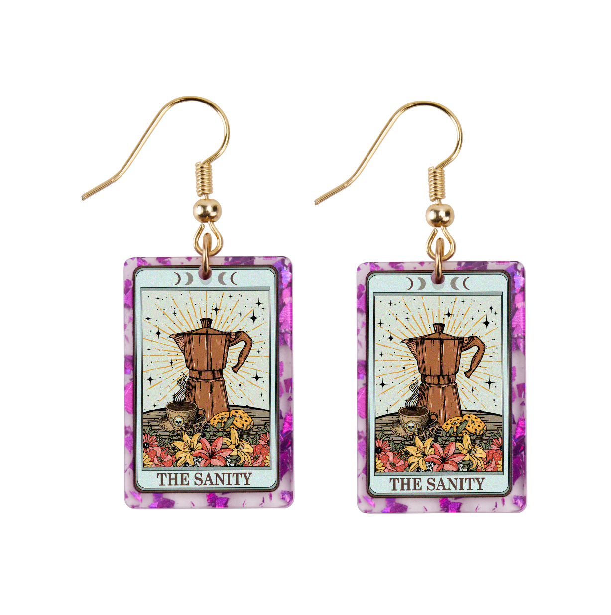 Purplehecate The Sanity Tarot Purple fragments Acrylic Earrings