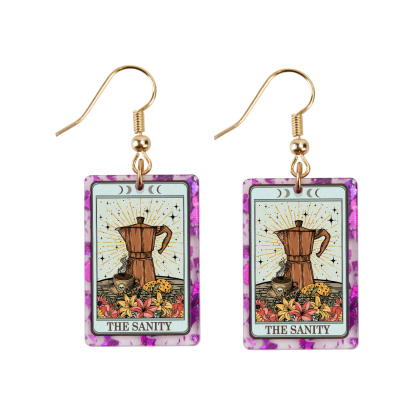Purplehecate The Sanity Tarot Purple fragments Acrylic Earrings