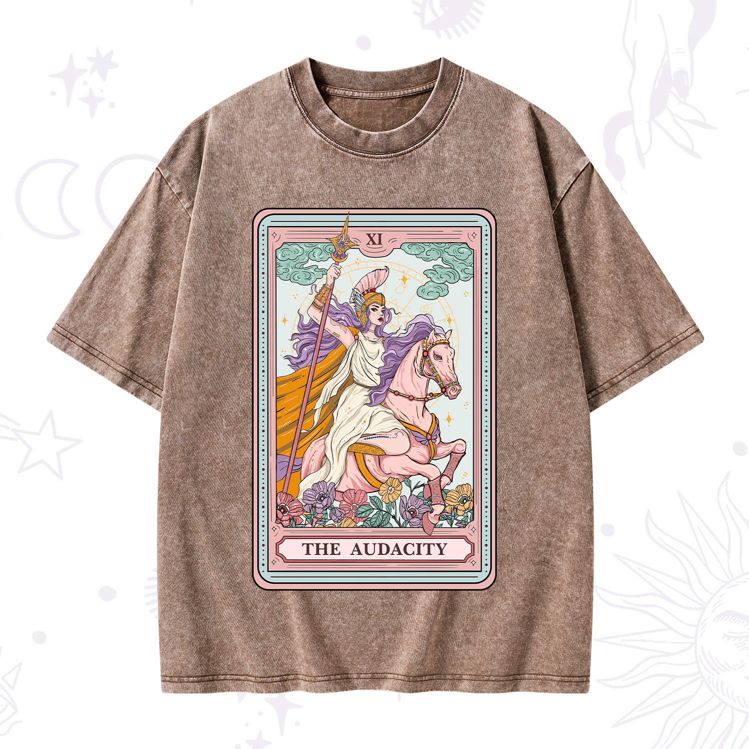 Purplehecate The Audacity Tarot Card Washed T-Shirt