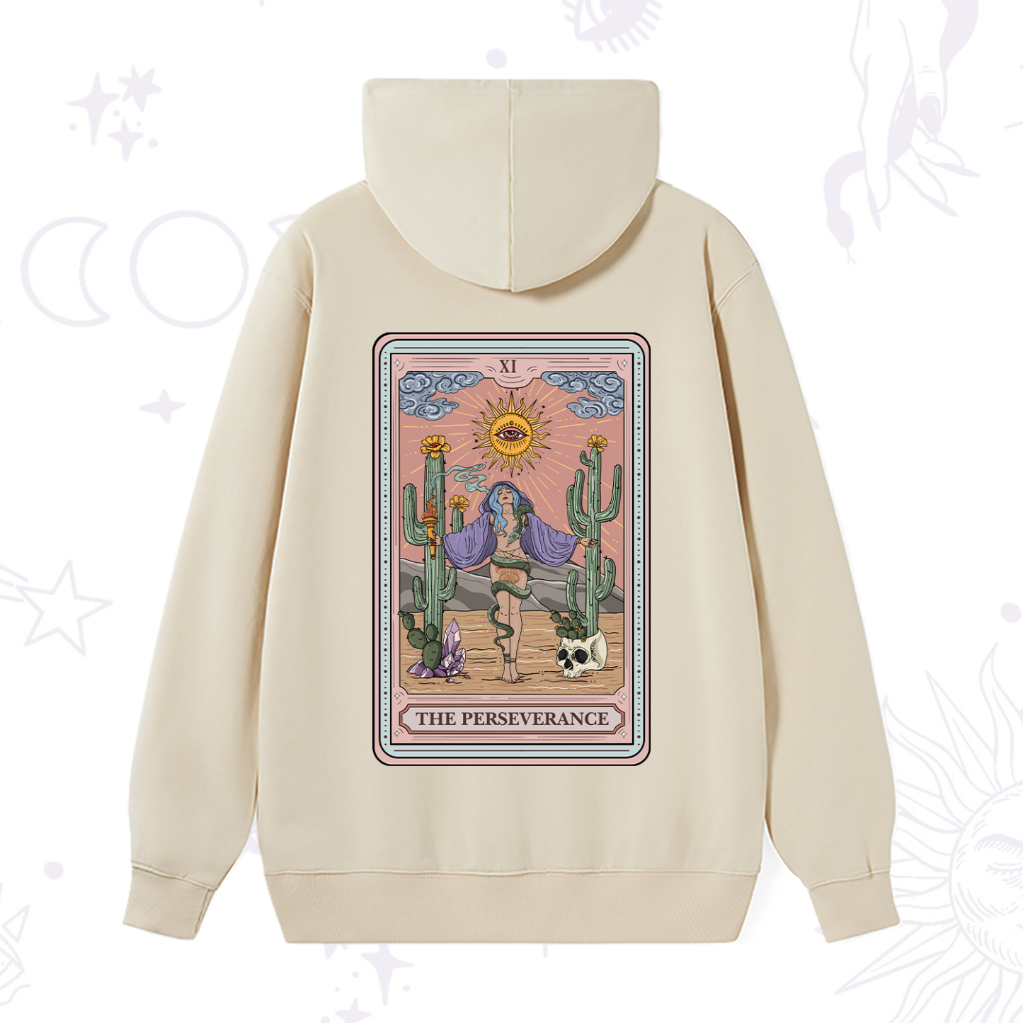 Purplehecate The Perseverance Tarot Card Hoodie