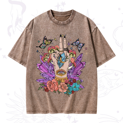 Purplehecate Mystic Crystal Divination Washed T-Shirt